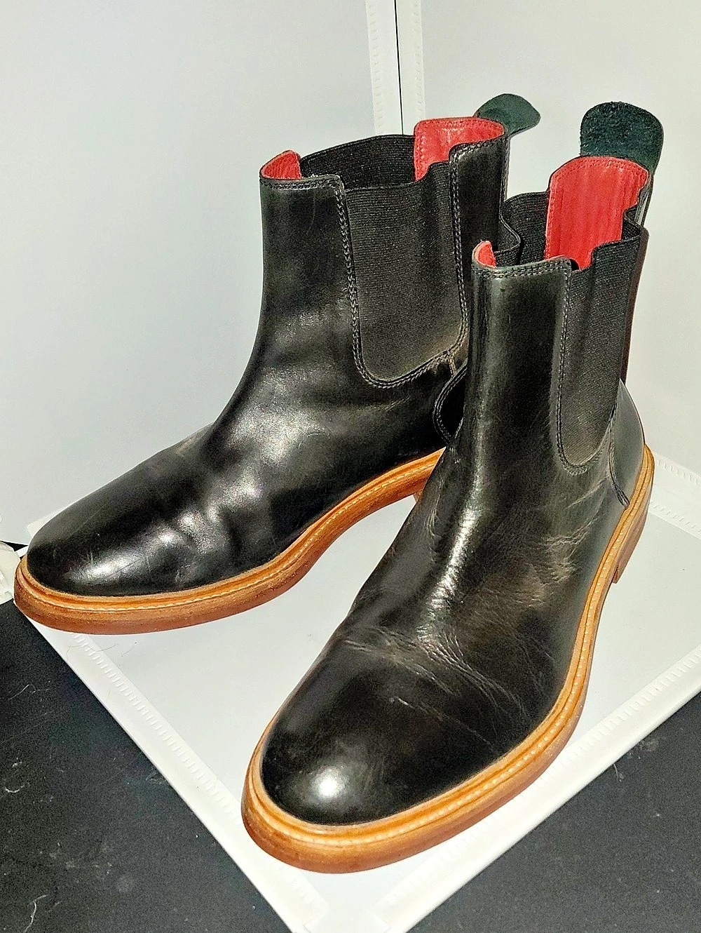 Gole Haan Leather Dainite Boots Black & Brown US 8 1/2